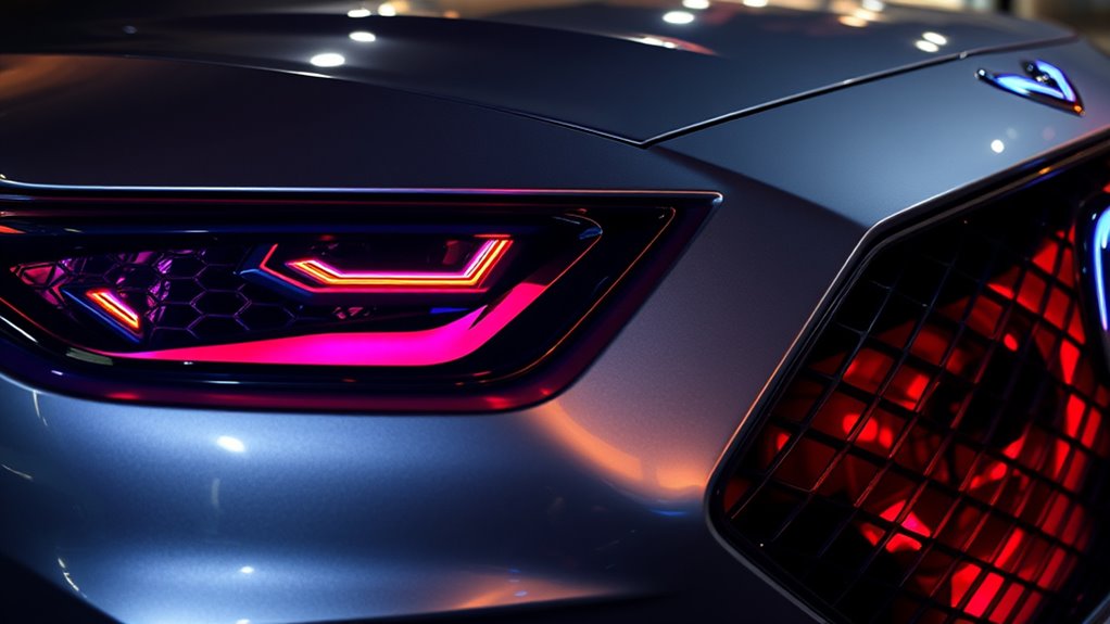 neon car emblem lighting