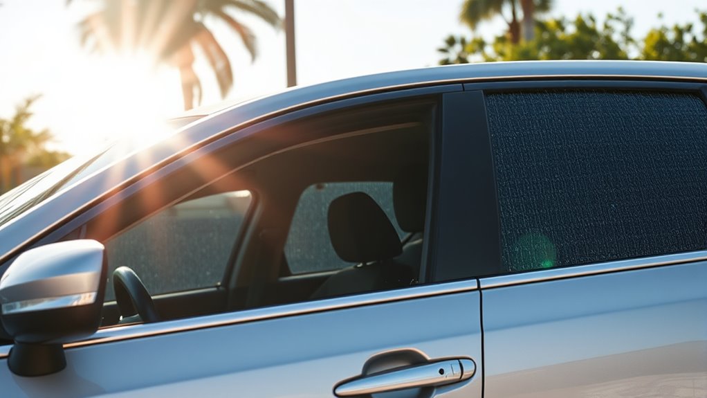 reflective shades block heat