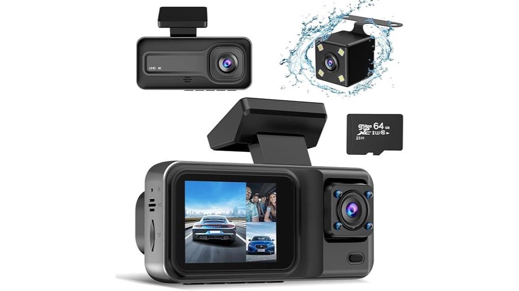 4k 3 channel dash cam