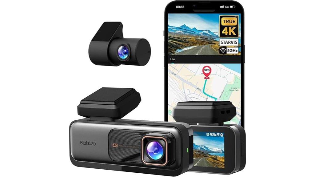 4k front rear dash cam