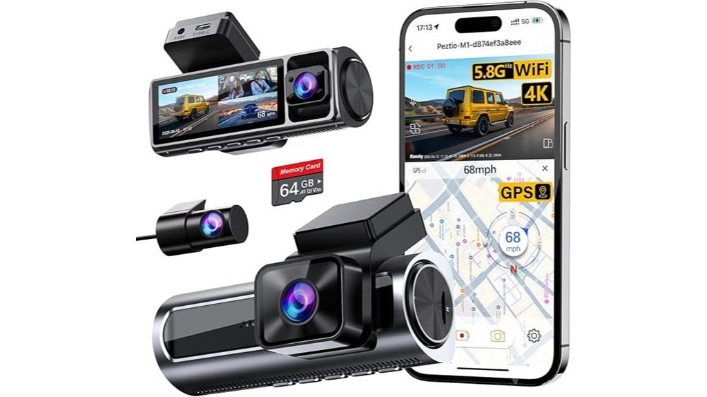 4k wifi gps dash cam