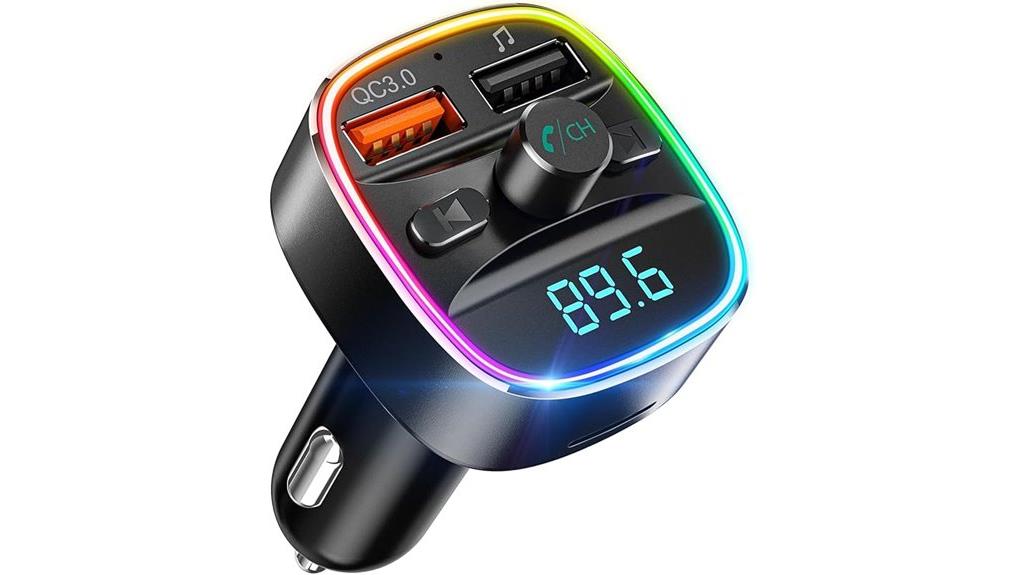 bluetooth fm transmitter with dual chargers