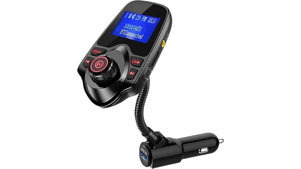 bluetooth fm transmitter with dual chargers