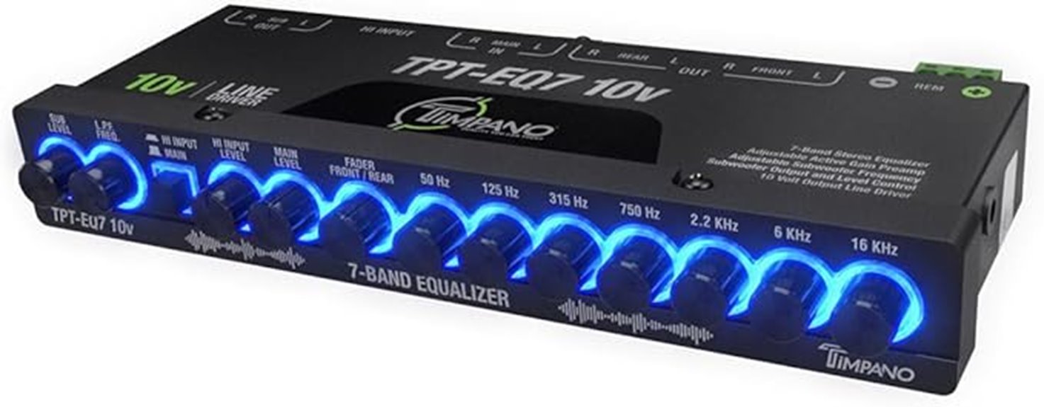 car audio seven band equalizer