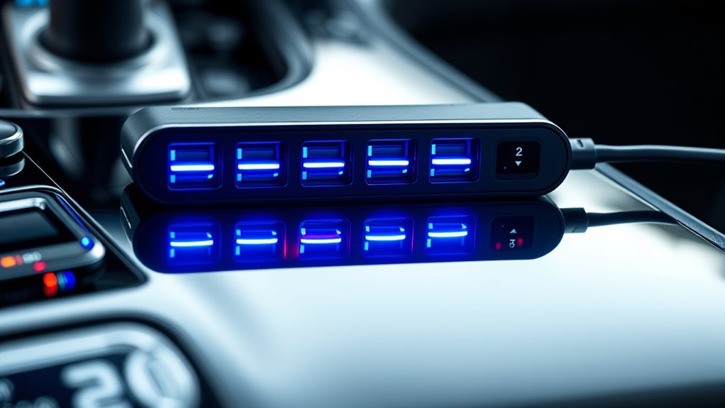 car usb hubs with voltmeters