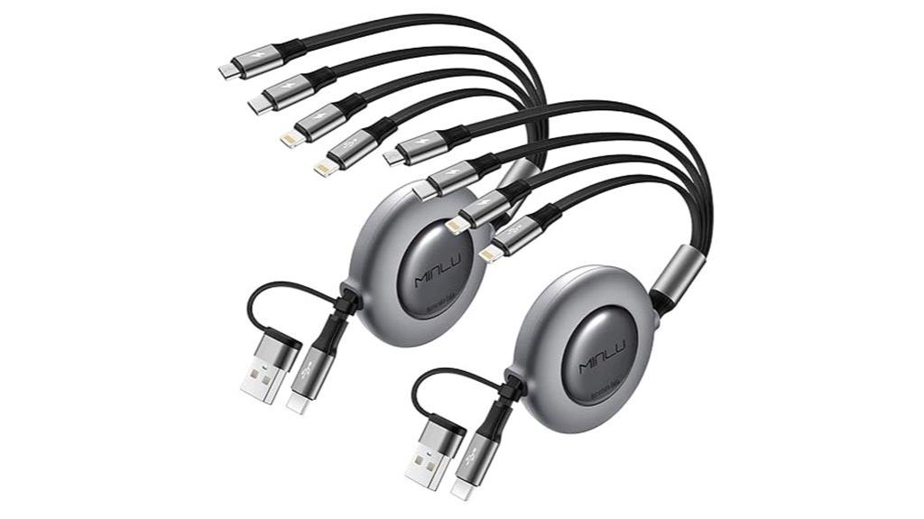 dual 4ft retractable cables