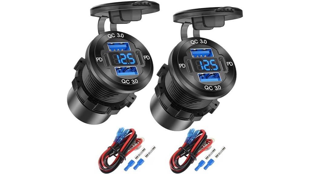 dual aluminum usb chargers