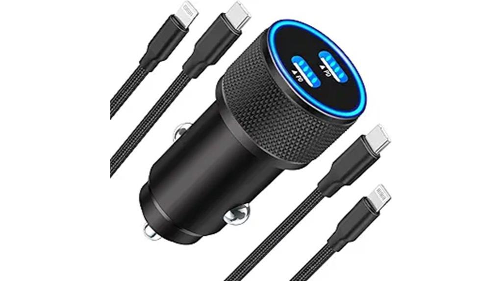 dual usb c car charger