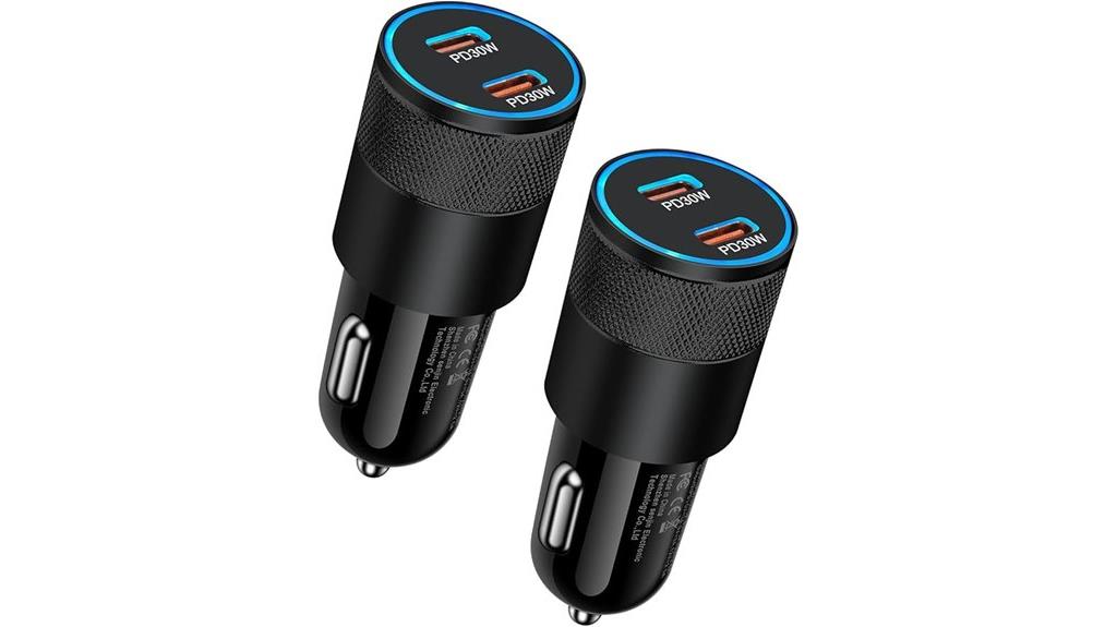 dual usb c car chargers