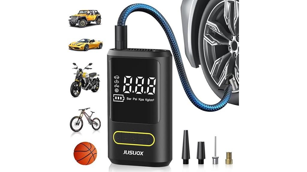 portable tire inflator with digital gauge