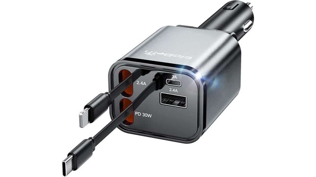 retractable charger for smartphones