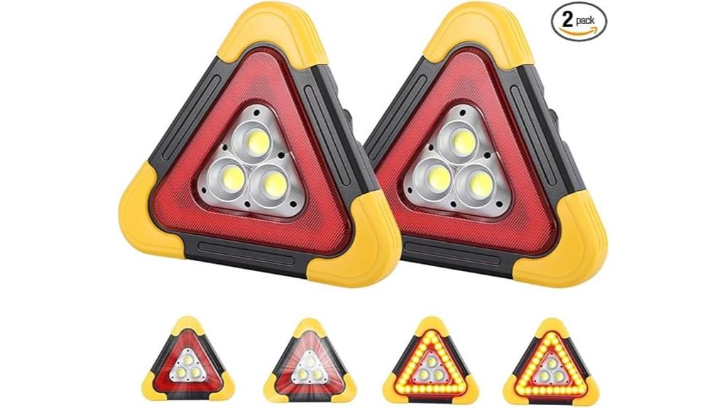 solar powered warning triangle