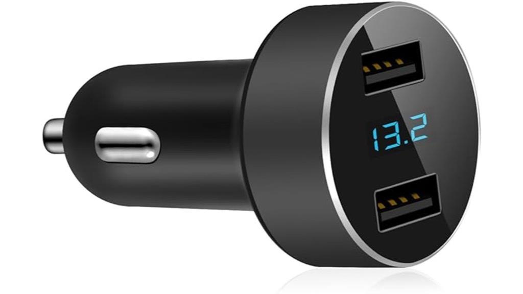 usb car charger with meter