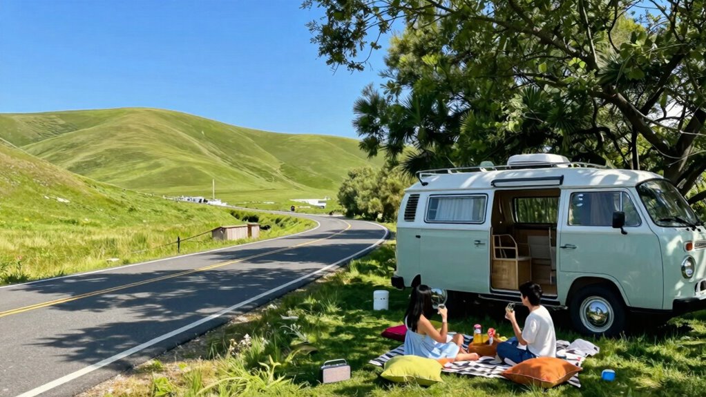relaxed enjoyable road trip environment