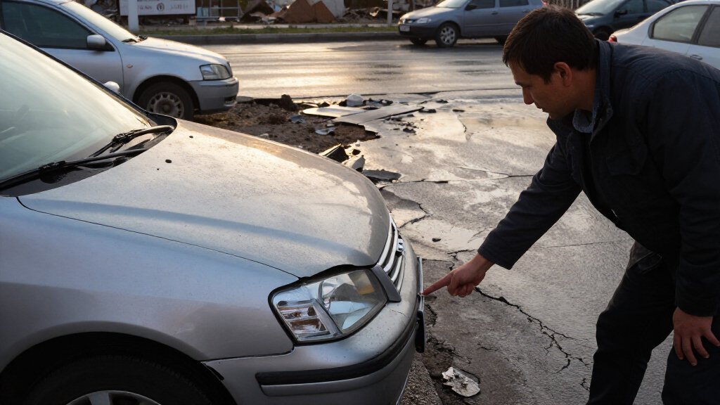 Heavy Rain Causes Road Collapse In Ankara, Damaging Vehicles