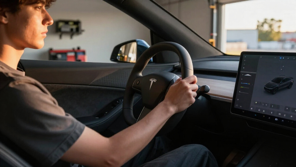 Tesla Cybercab's Backup Steering Wheel Is A Giant On-Screen Joystick
